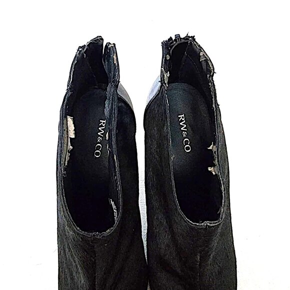 RW & CO black pointy toe calf hair high heel ankle boots - Please read carefully - Picture 5 of 11